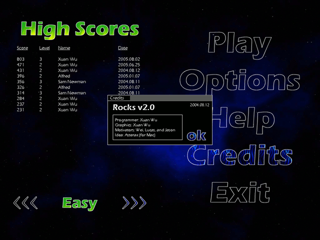 Rocks 2 Credits Screen