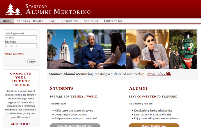 Stanford Alumni Mentoring (2012)