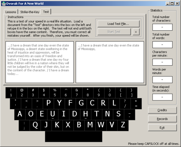 Dvorak Typing Program Screenshot 3